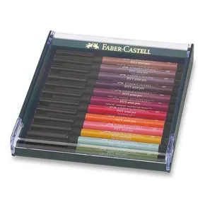 Popisovače Faber-Castell 267422 Pitt Artist Pen Brush 267422 12 ks, jesenné farby